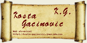 Kosta Gaćinović vizit kartica